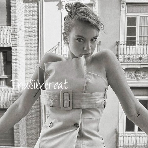 BLOGGER'S FAVE! Zara Belted Gabardine Bustier NWT - Picture 14 of 17